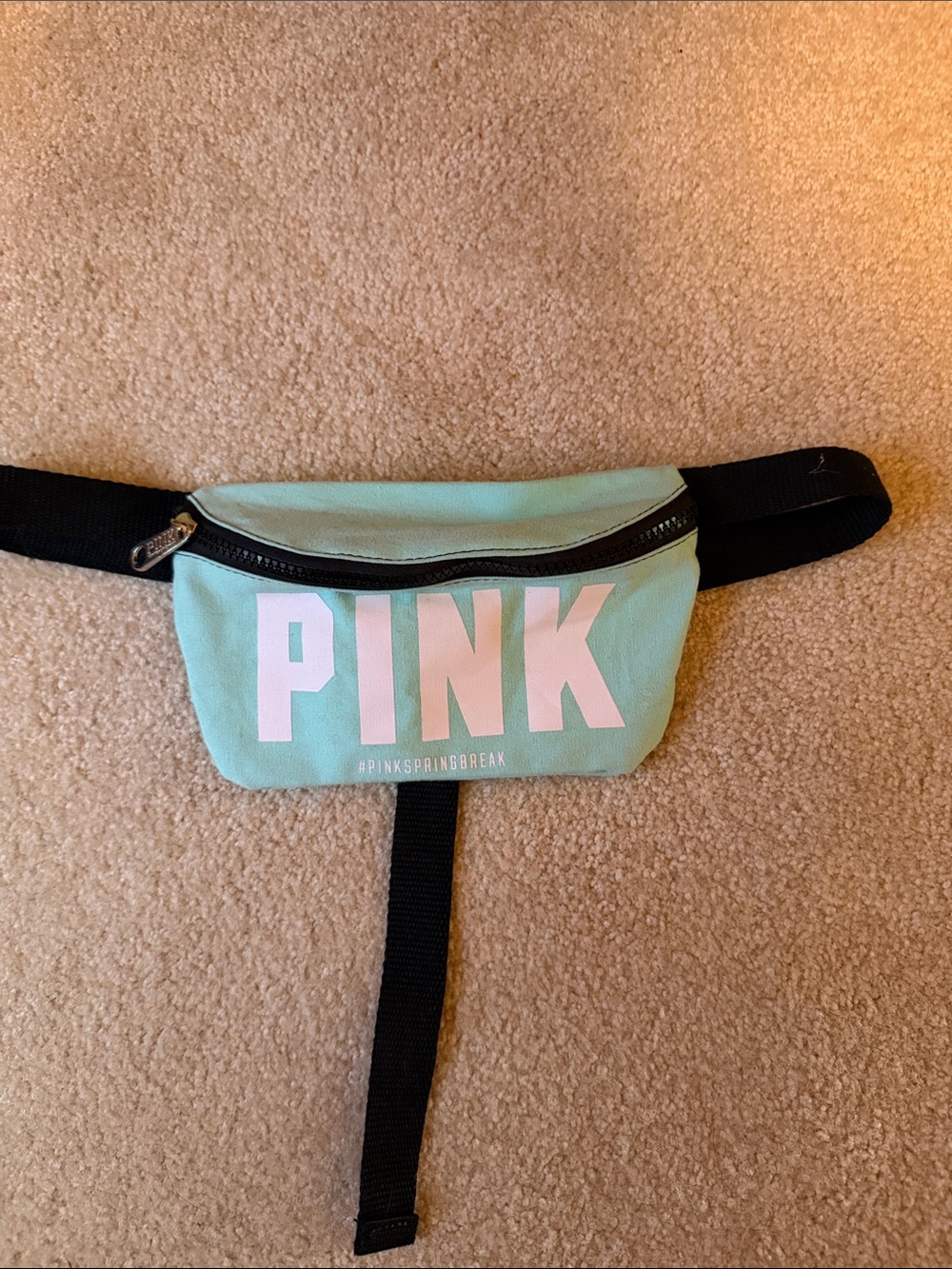 PINK Victoria's Secret Mint Kids Fanny Pack with White Logo